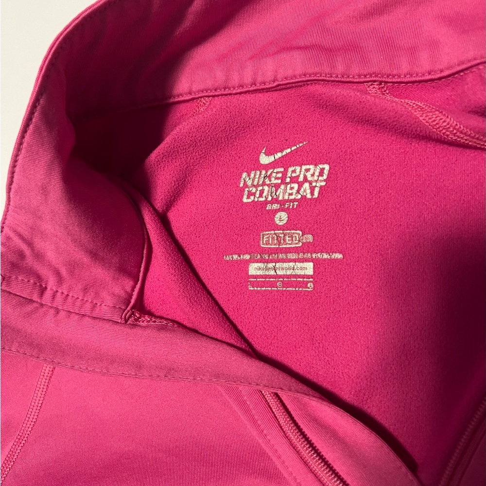 Nike Pro Combat Fuchsia Quarter-Zip Top - Picture 3 of 4